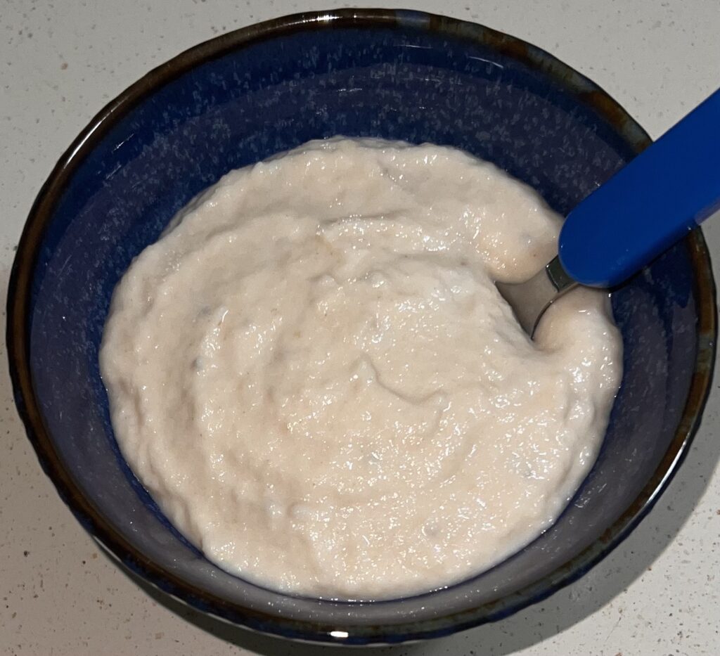 Baby breakfast in a bowl