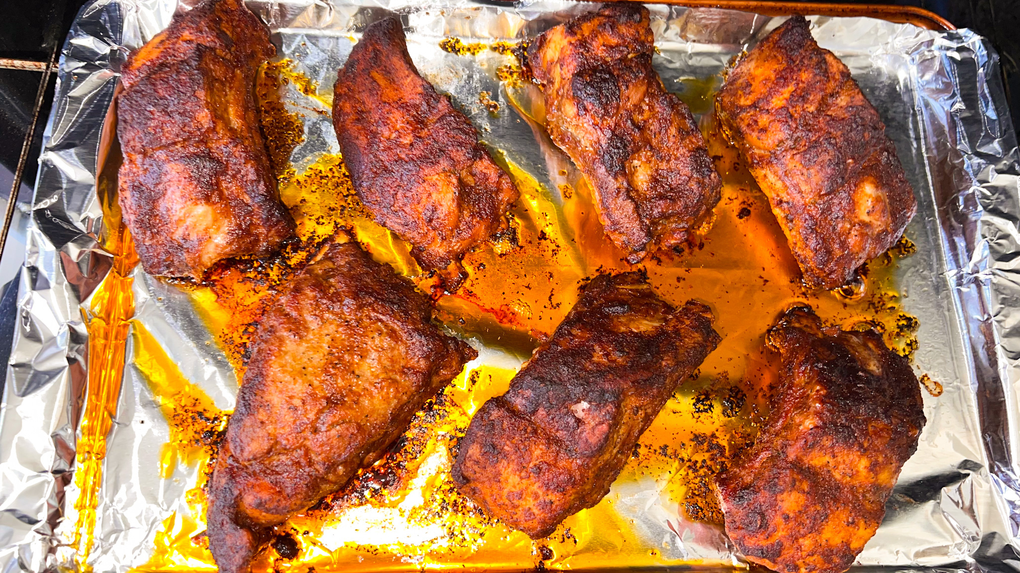 Baked Pork Ribs on A Tray