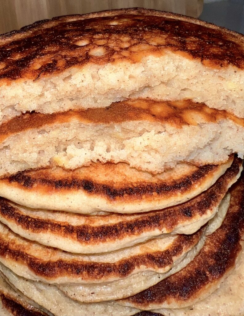 Banana pancakes upclose for texture