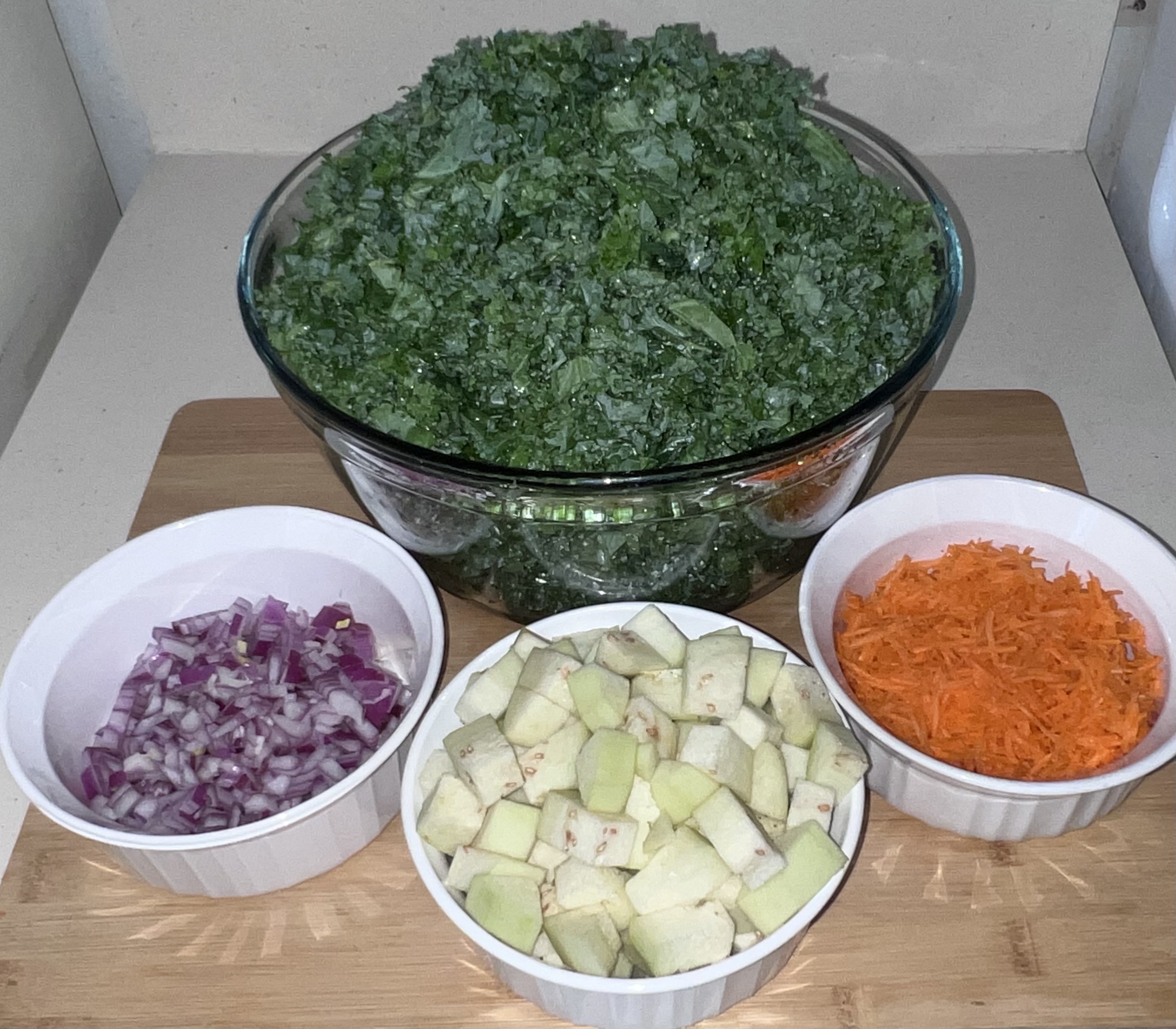 Kale with other chopped veggies