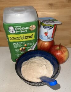 Oatmeal Yogurt and Apple Sauce - Toddler Breakfast Ideas