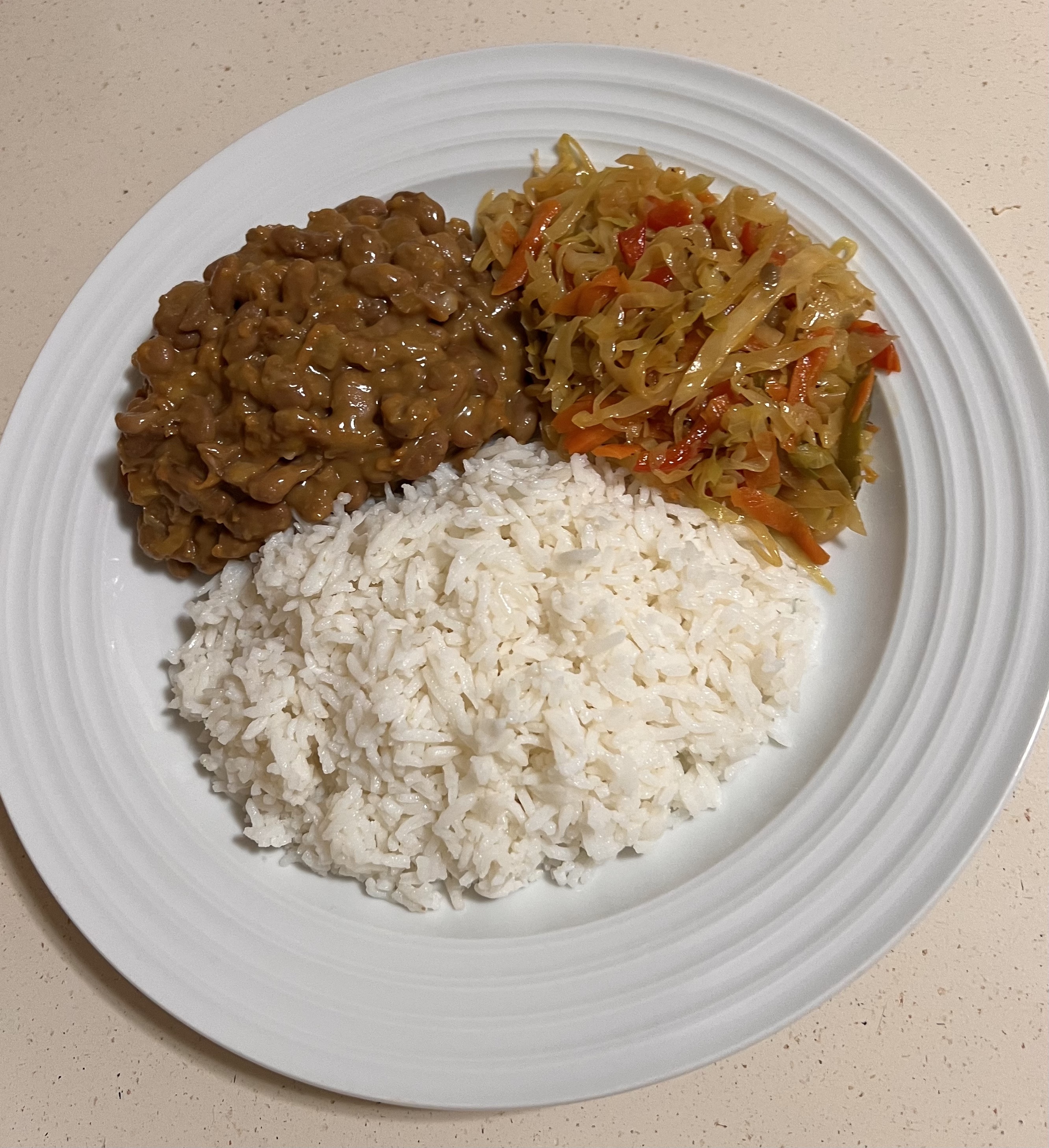 Rice, Beans, and Cabbage