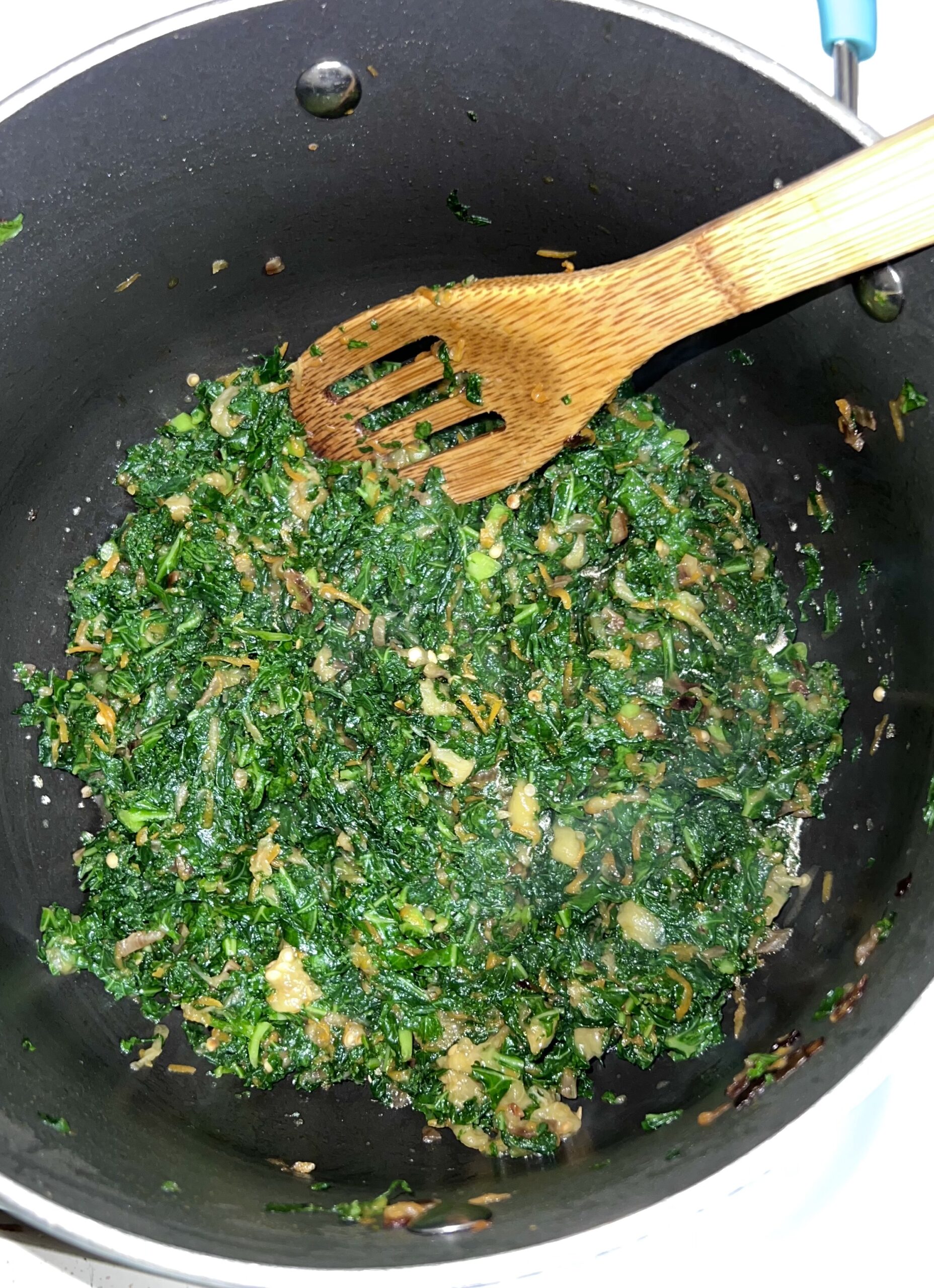 Sautéed kale ready