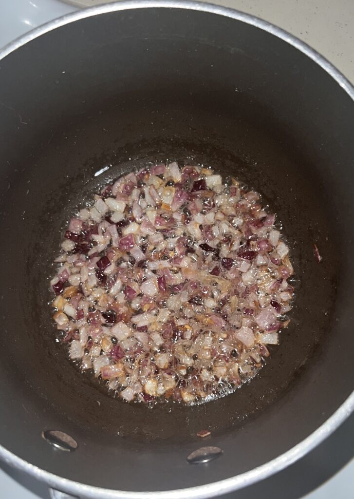 Frying onion