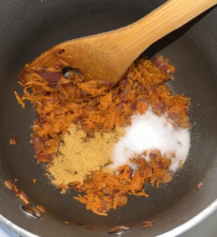 Onion, carrot, seasoning