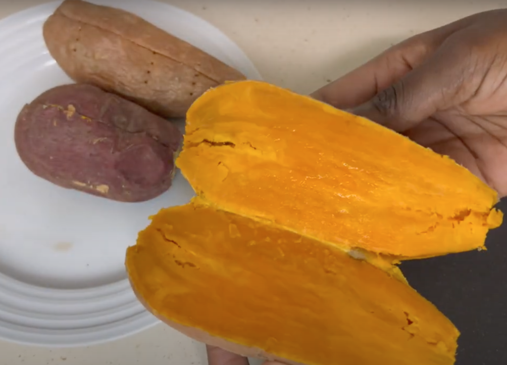 Cooked sweet potatoes