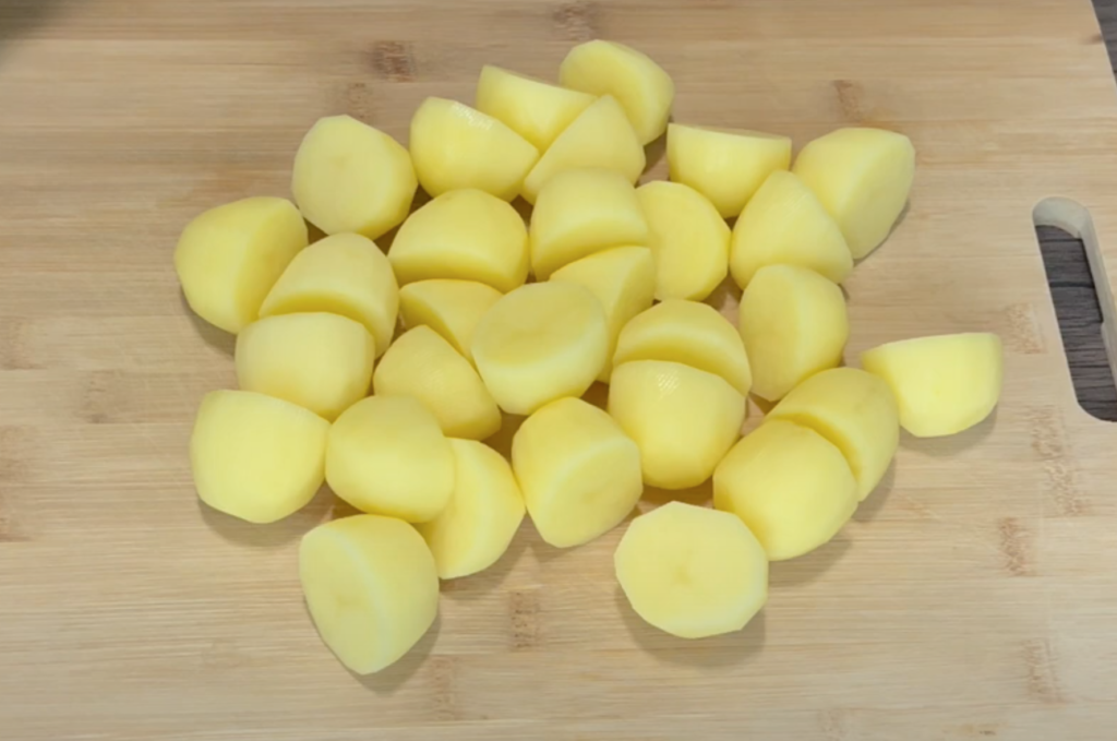 Peeled potatoes