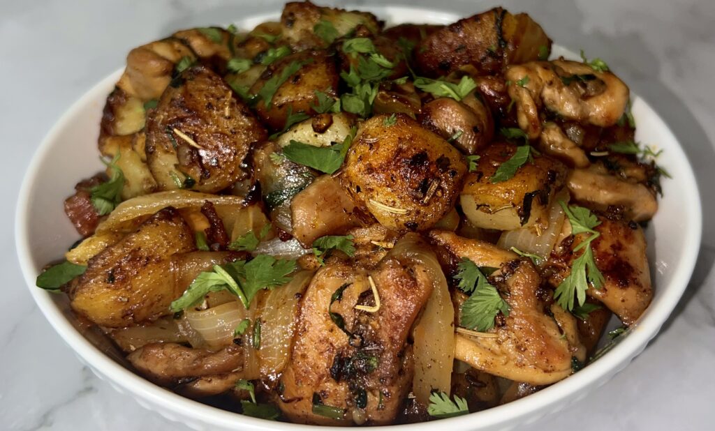 Chicken potatoes onions