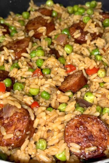 One-Pot Rice Peas and Sausage