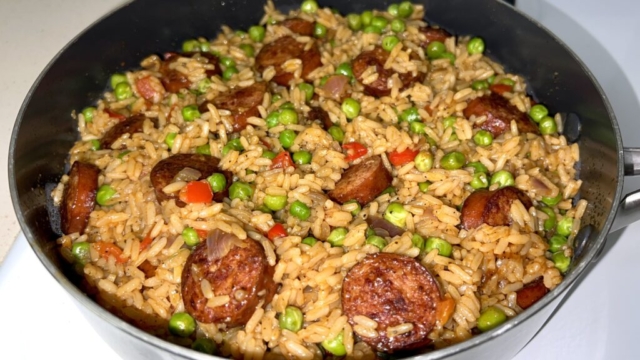 Rice peas and sausage thumbnail