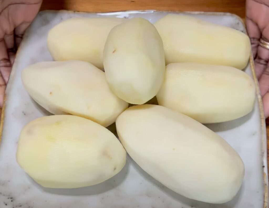 Peeled potatoes