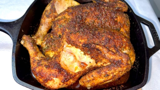 Whole baked chicken