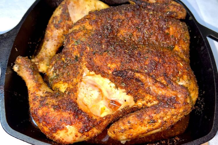 Whole baked chicken