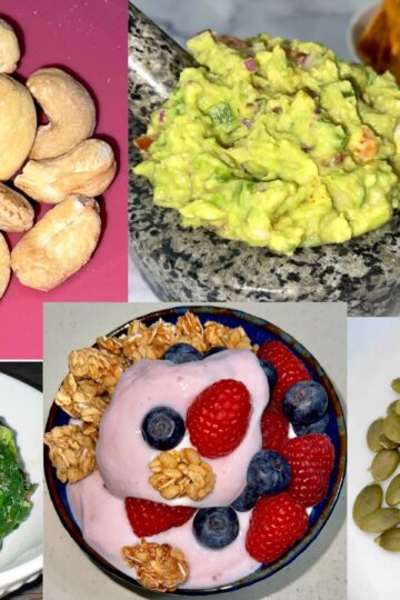 Magnesium-rich foods collage