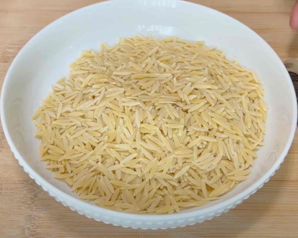 Orzo pasta in a bowl