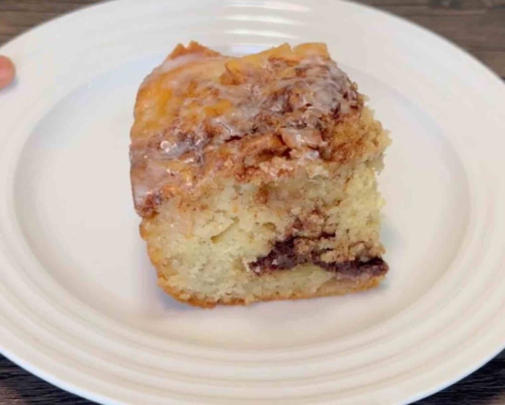 A slice of apple cinnamon cake